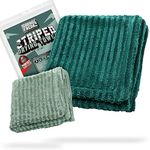 Garage Freaks - Striped drying towel - XL drying cloth 50 x 80 cm, 1300 GSM, light green - extremely absorbent hybrid drying cloth - dries car, motorcycle and bicycle