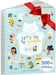 Let’s Go to School Toddler Sticker + Coloring Book by Cupkin: Side by Side Activity Books - 12 Scenes with 500+ Back to School Stickers for Preschoolers in The Class Room and Older Elementary Students