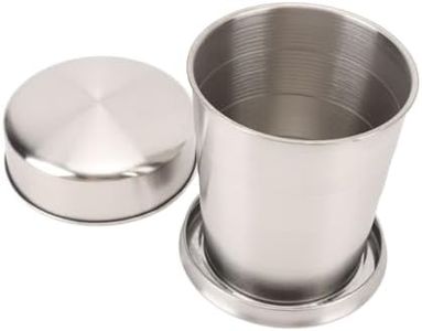 Telescopic Cup, Stainless Steel Collapsible Cup, Portable Folding Cup with Keychain, Camping Mug Retractable Drink Cup with Lids, for Outdoor Travel Camping Hiking Fishing (250ML)