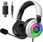 Wireless Gaming Headset for Ps5 Ps4 - 2.4GHz, Bluetooth, Wired, 7.1 Surround Sound, Noise Cancelling Mic, RGB Lights, 40H+ Battery, Lossless Audio, Comfy Over Ear Headphones for PC, Switch, Xbox, Mac
