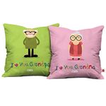 Indigifts Love You Grandpa Grandma Cushions with Filler:: 12x12 inches:: Multicolour:: Set of 2 |Home Decor|