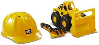 Cat Construction Wheel Loader Sand Set with 10 Inch Cat Loader, Cat Hard Hat and Sand Tools