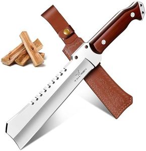 TAN REN Machete for Cutting Trees Heavy Duty, Survival Machete with Sheath for Yard Work, Full Tang Fixed Blade Knife with Wood Handle, Camping Machetes Heavy Duty, Clearing Brush and Gardening