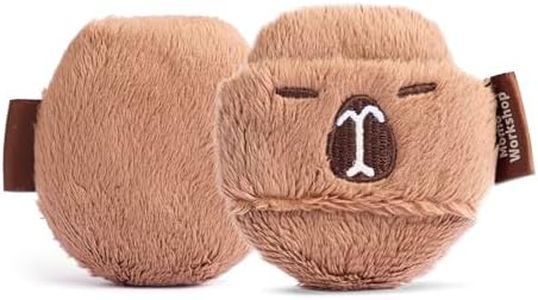 Momo's Workshop Cute Powder Puff, Brown Fluffy Makeup Puff for Loose & Pressed Powders, Setting and Baking, Reusable, Dual-sided Use 1P L