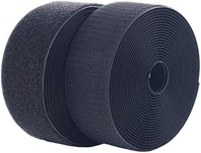 LLPT Sew On Hook and Loop Tape Roll 2 Inch x 16.5 Feet Nylon Fabric Without Adhesive Strong Hook Loop Strip for Sewing Indoor Outdoor on DIY Cloth Shoe Curtain Bag Sport Gears Color Black (NHB223)