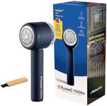 Russell Hobbs Lint Remover [Lightweight & Compact] Revive (Portable, Rechargeable Lint Shaver for Clothes & Textiles, USB-C Charging Cable, 90 Minutes Runtime, Magnetic Compartment, Cleaning Brush