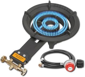 CONCORD Roadster Burner. 13" Cast Iron Single Propane Wok Burner. Dual Controlled Burner Rings, 90,000 BTU. Outdoor Cooking, Wok Stir Frying, Countertop Burner.