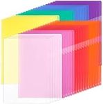 A4 Clear Plastic Folders, 42 Pcs Colours Plastic Wallets for File Paper Cover, A4 Plastic Sleeves Wallets for Protection Files, Clear Side Cut File Cover for Work, Report, Project, Presentation