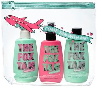 The Fox Tan Jet Setter Pack, Travel-Friendly Set For Darker, Faster, Flawless Tans, Vegan & Cruelty Free, 100mL + 90mL + 90mL (3 Pieces)