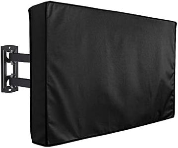 Outdoor Waterproof TV Cover 30-32" Universal Weatherproof Dustproof Black Flat Screen Cover with Remote Control Pocket Patio Television Protector for Outside LCD LED OLED TV Screens (30-32", Black)