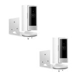 2 Pack Adhesive Wall Mount Compatible with Ring Indoor Cam (2nd Gen and 1st Gen) , Metal Camera Holder Bracket Ceiling Mount, Easy to Install, White