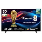 Hisense 126 cm (50 Inches) 4K Ultra HD Smart LED Google TV | Dolby Atmos, HDR10, Super Bright Panel | 30W Powerful Speaker | Google Assistant & Voice Control | 50E63N (Black)