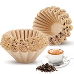 Supvox® 100 Counts Basket Coffee Filters Basket-Shaped Natural Unbleached Disposable Coffee Filters Papers for Drip Coffee Maker