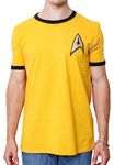 Star Trek The Original Series Men's TOS Costume Uniform Mens Adult T-Shirt, Gold, Large