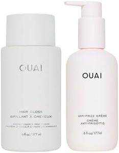 OUAI Smooth + Shine Bundle - Includes Anti Frizz Cream + Hair Gloss - Frizz Control + Shine-Enhancing Hair Set (2 Count, 6 Oz/6 Oz)