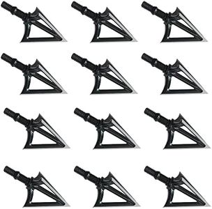 Bgary Broadheads 100 Grain Fixed Blades Archery Broadheads for Crossbow Recurve Bow and Compound Bow 12 Pcs Black