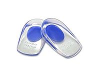 AlexVyan 1 Pair Blue Foot Care Gel Silicone Beauty Cushion Orthotic Insole Plantar Heel Support Pad Cup Socks Comfort Heel for Men Boys Size 6 to 10