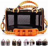 Buddy's Best Airline Approved Pet Carrier – Army Camo & Orange for Dog or Cat, Fits Under Seat, TSA Compliant, Ventilated Mesh Design w/Waterproof Base & Reflective Strips