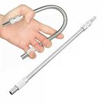 Flexible Extension shaft Drill Bit Holder 1/4in Universal Interface Flexible Shaft Universal Drill Bit Extrender for Hand Ratchet Screwdriver Bits shaft Extension 400mm /15.78 INCH