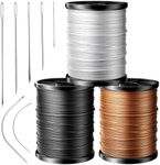 Professional Upholstery Repair Sewing Thread Kit | Heavy Duty Waxed Nylon Thread with 7Pcs Heavy Duty Sewing Needles for Leather, Canvas & Quilting | No.1 Strength & Durability | 70 Yards, Multicolor