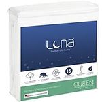 Luna Queen Mattress Protector - Waterproof Mattress Cover w/Absorbent Cotton Terry Surface - Noiseless, Breathable Topper - 100% Sourced & Produced in The USA