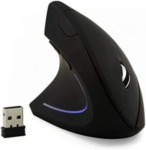 Left-Handed Mouse,Wireless Vertical Ergonomic Optical Mouse Portable Office Cordless Mice with USB Receiver for PC Laptop Computer Mac Girl Boy Adults Gift,800/1200/1600DPI 6 Buttons,Cool LED Light