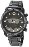 Accutime Batman Men's Analog-Quartz Watch in Gun Metal with Gold Batman Logo Details (Model BAT8073AZ), Gunmetal, Quartz Watch