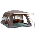 KriShyam® 5-9 Person Camping Tent for Adults Waterproof Largest Camping Family Tents Easy Setup Beach Outdoor Dome Camping Tent for Outdoor,Picnic,Camping,Family Gathering (Beige, M-320*210*185cm)