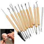 HOME BUY Ceramic 11 Pcs Wooden Handle Clay Carving Pottery Sculpting Tools for Art and Craft