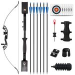 SERfawnCH Ambidextrous Recurve Bow – 30/40lbs Beginner Target Archery Set for Adults & Youth, Lightweight Training Bow Kit – Draw 130cm