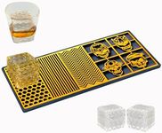 Ice Cube Design Tray,Clear Ice Cube Molds Craft Ice Stamp,Ice Cube Tray,DIY Fast Modern Patterns for Cocktails Bourbon Clear Ice in 5 Seconds,Ice Press for Whiskey Bartender Accessories(Skull)