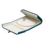 COWFEX Velvet Big Chunky Necklace Ring Gift Box Showcase Jewelry Pearl Necklace Storage Case (Blue)