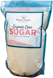 Relative Foods USDA organic cane sugar, 5 pounds, packaged in our gluten free, allergen free facility. Heavy duty stand up pouch with resealable zipper.