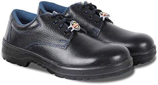 Liberty Warrior 98-01-SSBA Safety Shoes for Men Industrial, Steel Toe, Genuine Leather, Black, Sizes-5UK-12UK
