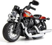 FEXXA Police Motorcycle Toy - Pull Back Motorcycle Toys, Tiny Gift with Music Lighting, Latte Motorcycles Toy for Kids Boys Age 3-8 Year Old [Multicolor] (Harley Motorcycle-Multicolor)