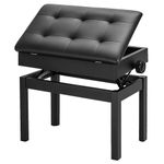 Piano Stools 56x34x48cm Height Adjustable Piano Stool Faux Leather Keyboard Bench with Storage Multi-Purpose Stool for Piano Stool Storage