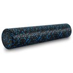 ProsourceFit High Density Foam Rollers 36 - inches long, Firm Full Body Athletic Massage Tool for Back Stretching, Yoga, Pilates, Post Workout Muscle Recuperation, Black/Blue