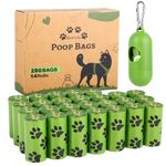 Dog Poo Bags with Dispenser: Pet Poop Bags for Dogs - Larage and Strong Dog Waste Bags, 14 Rolls Doggy Poo Bags Scented (280 Bags)