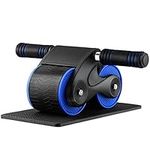 Automatic Rebound Abdominal Wheel with Knee Mat, 2023 New Ab Roller Exercise Wheel for Core Abs Rollout Exercise, Blue Exercise Equipment for Home Use, Fitness, Strength Training, Gym Men Women