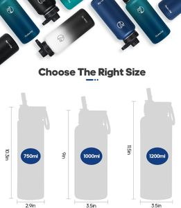 HydroPal Stainless Steel Vacuum Insulated Water Bottle – 2 Lids, 12/24hr Hot Cold, Multiple Sizes