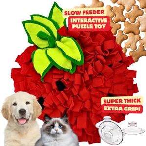 WOOPF Snuffle Mat | Dog Puzzle Toy, Interactive Dog Toys, Snuffle Mat for Dogs, Dog Enrichment Toys, Dog Toys to Keep Them Busy, Snoop Dog Toy, Enrichment Toys for Dogs, Kibble (Strawberry)