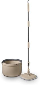 Tower T869009MSH Duo Compact Spin Mop, Built-in Turbine, 2 Internal Containers, Latte & Grey