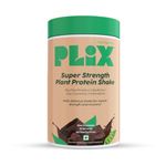 PLIX - THE PLANT FIX Strength Vegan Plant Protein Powder - 500 Gm (Chocolate) Pea Protein Isolate and Brown Rice Blend, 25 g Plant Protein, No Added Sugar, Gluten free