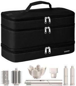 ZRRAJOY 3 Layers Storage Case For Shark Flexstyle, Travel Carrying Case For Shark 430/440 Flexstyle, Organizer Bag For Shark Flexstyle/Dyson Airwrap Styler Attachments(Black02)