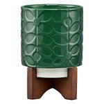 Orla Kiely Ceramic Plant Pot, Jade, One Size