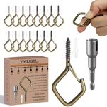 Viweolm 120 Pcs Bronze Eye Hooks Screw Heavy Duty,Ceiling Hooks for Hanging Plants,String Lights,Cup,Wind Chime,Bird Feeders. Plant Hanger Indoor&Outdoor