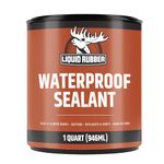 Liquid Rubber Waterproof Sealant - Multi-Surface Leak Repair Indoor and Outdoor Coating, Water-Based, Easy to Apply, Original Black, 1 Quart