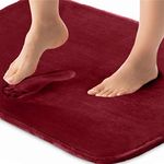 Gorilla Grip Thick Memory Foam Bath Rugs, Soft Absorbent Velvet Bathroom Mats, Durable Dots on Underside, Machine Washable Bathmat, Carpet Rug Room Decor for Shower Floor, 24x17 Mat, Burgundy