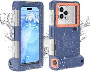 Underwater Snorkeling Diving Phone Case, Waterproof Underwater Phone Case for iPhone 16/15/14/13/12 Pro Max for Samsung Galaxy S24/S23/S22/S21, Compatible with 4.7-6.9 inch Smartphones (Orange)