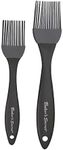 Baker's Secret - Set of 2 Silicone Brushes, for Pastry, Oil Baking, BBQ and Grilling, Dishwasher Safe, Baking Utensils Accessories - Black